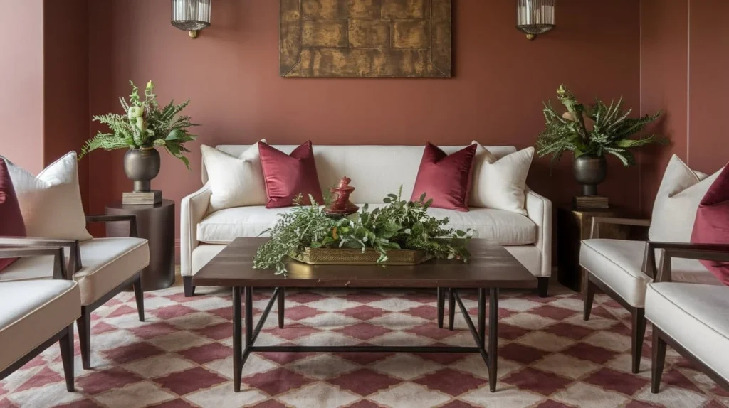 Warm Color Palettes and Patterned Area Rugs
