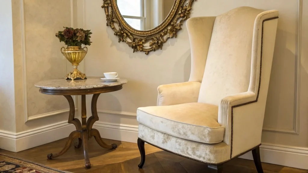 Wingback Chairs & Louis XVI Accents